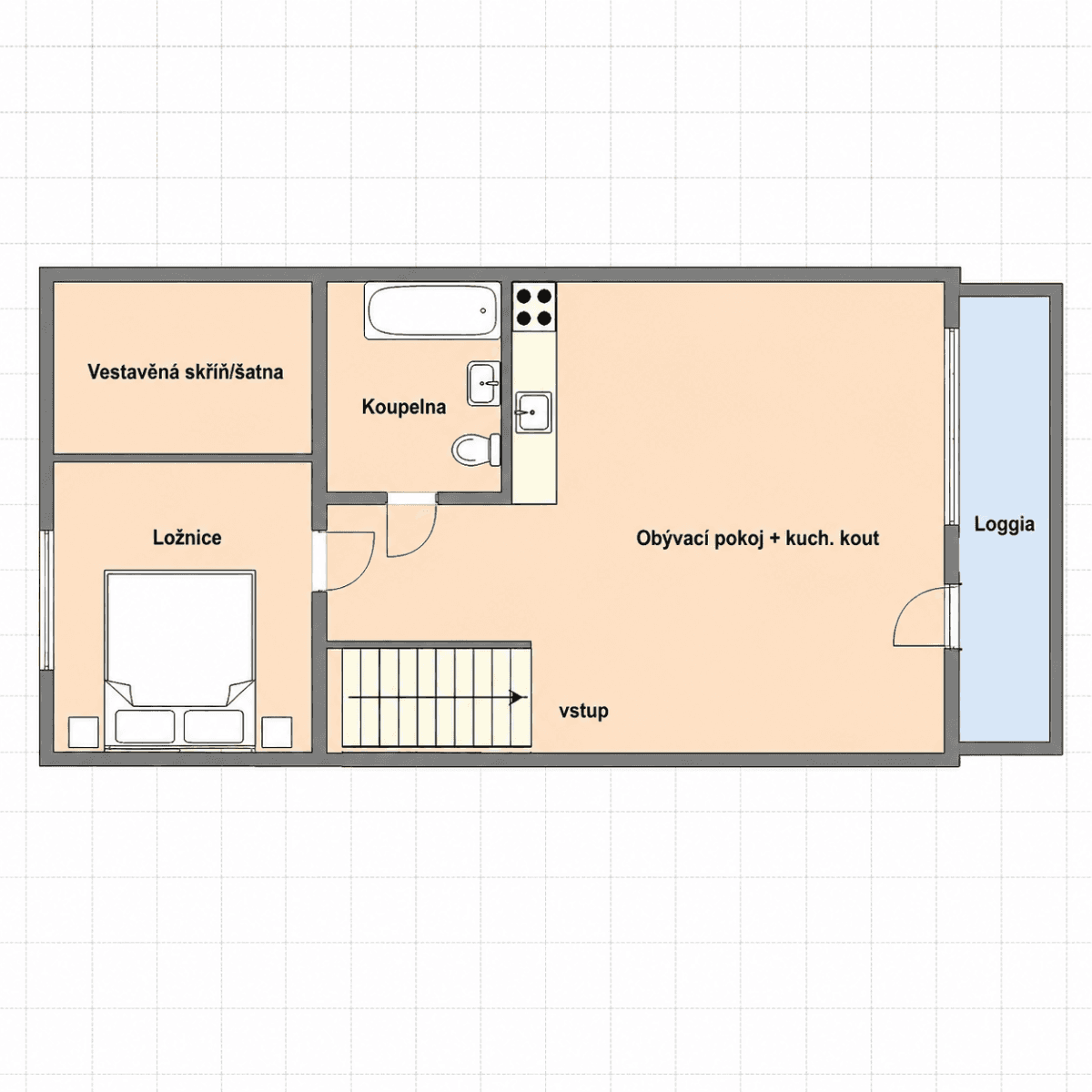 Prenájom bytu 2-izbový 63 m², Skloněná, Praha, Praha Prenájom bytu 2-izbový 63 m², Skloněná, Praha, Praha