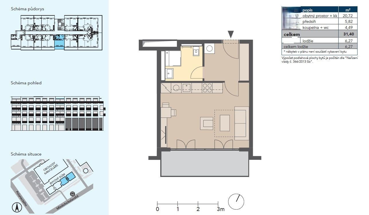 Predaj bytu 1-izbový 38 m², Mladoboleslavská, Praha, Praha Predaj bytu 1-izbový 38 m², Mladoboleslavská, Praha, Praha