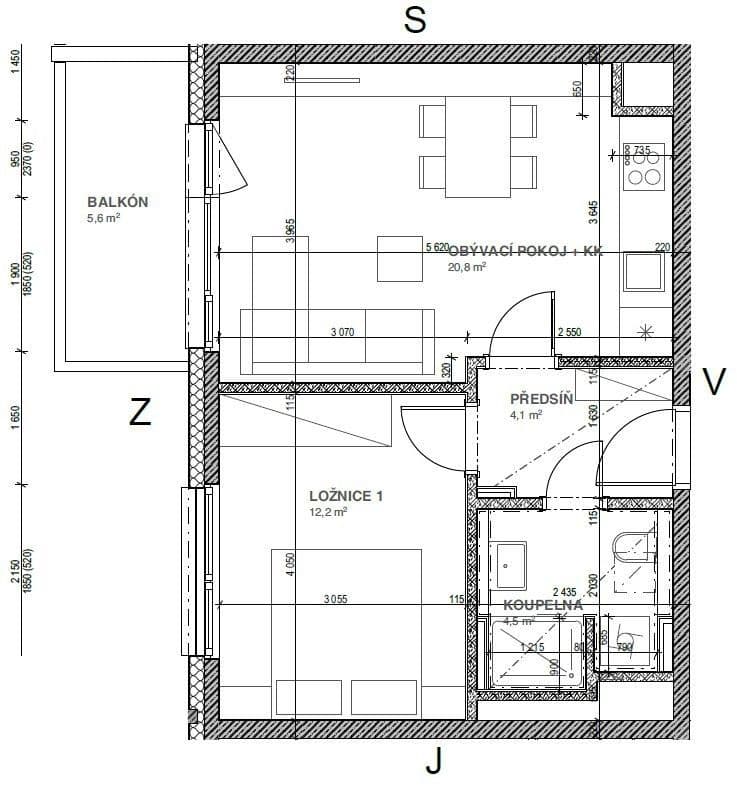 Prenájom bytu 2-izbový 45 m², Hodkovická, Praha, Praha Prenájom bytu 2-izbový 45 m², Hodkovická, Praha, Praha