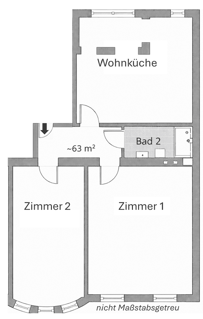 Prenájom bytu 3-izbový 63 m², Essen, Severné Porýnie - Westfálsko Prenájom bytu 3-izbový 63 m², Essen, Severné Porýnie - Westfálsko