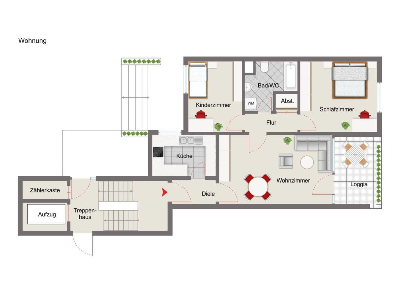 Prenájom bytu 3-izbový 76 m², Schmiedestraße 11, Herford, Severné Porýnie - Westfálsko Prenájom bytu 3-izbový 76 m², Schmiedestraße 11, Herford, Severné Porýnie - Westfálsko