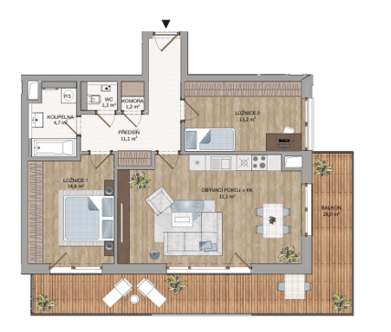 Prenájom bytu 3-izbový 83 m², Naskové, Praha, Praha Prenájom bytu 3-izbový 83 m², Naskové, Praha, Praha