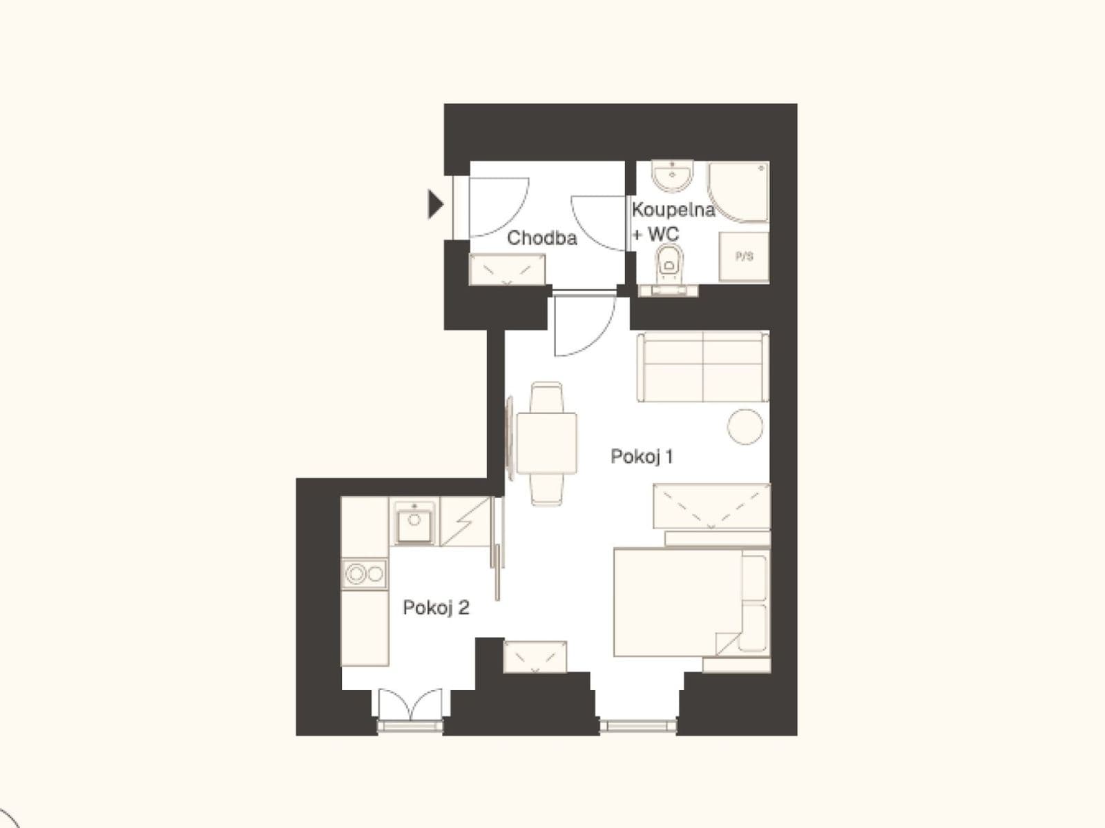 Prenájom bytu 1-izbový 33 m², Svatoslavova, Praha, Praha Prenájom bytu 1-izbový 33 m², Svatoslavova, Praha, Praha