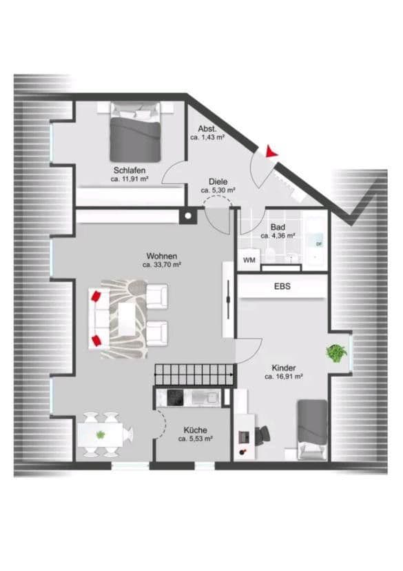 Prenájom bytu 3-izbový 79 m², Karlsfeld, Bavorsko Prenájom bytu 3-izbový 79 m², Karlsfeld, Bavorsko
