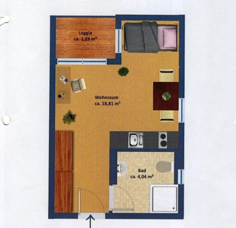 Prenájom bytu 1-izbový 25 m², Mattstraße 4, Aschaffenburg, Bavorsko Prenájom bytu 1-izbový 25 m², Mattstraße 4, Aschaffenburg, Bavorsko