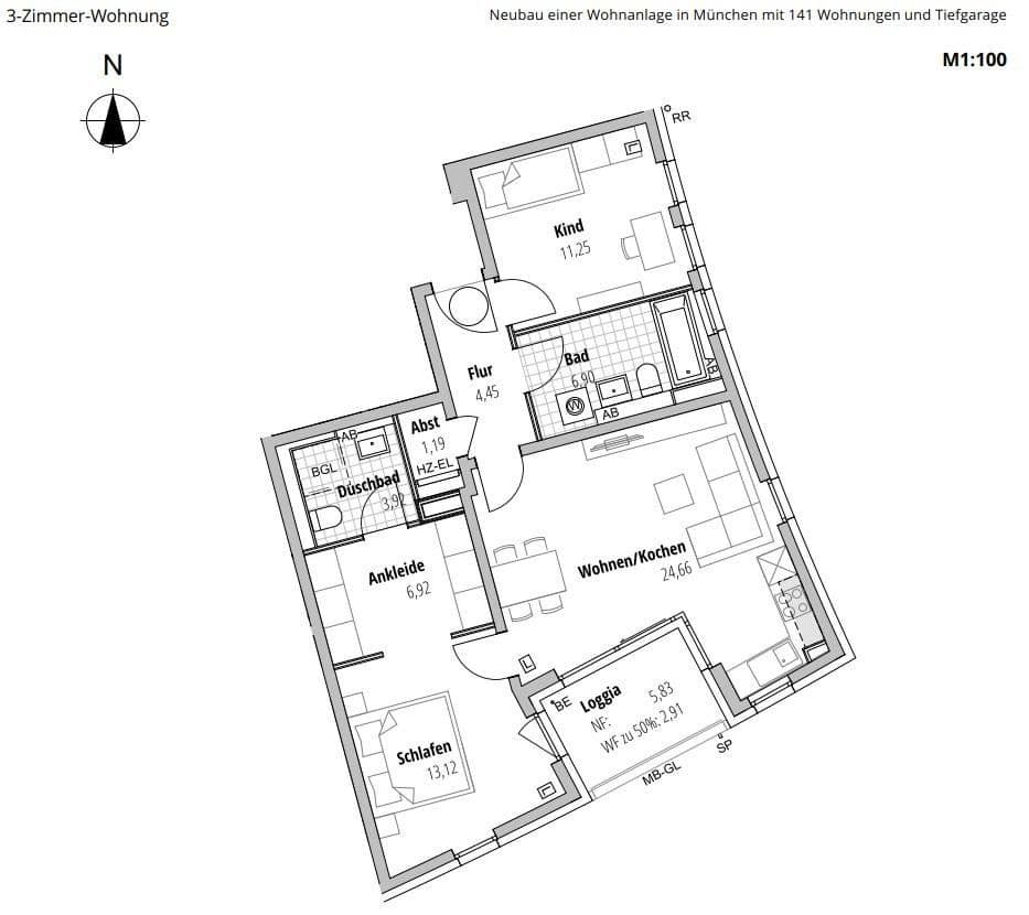 Prenájom bytu 3-izbový 75 m², Fritz-Bauer-Straße 38, München, Bavorsko Prenájom bytu 3-izbový 75 m², Fritz-Bauer-Straße 38, München, Bavorsko