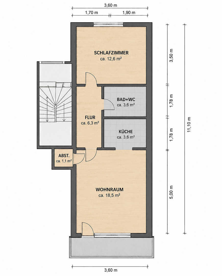 Prenájom bytu 2-izbový 46 m², Köln, Severné Porýnie - Westfálsko Prenájom bytu 2-izbový 46 m², Köln, Severné Porýnie - Westfálsko