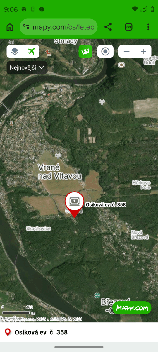 Predaj rekreačného objektu 51 m², pozemek 408 m², Osiková, Vrané nad Vltavou, Středočeský kraj Predaj rekreačného objektu 51 m², pozemek 408 m², Osiková, Vrané nad Vltavou, Středočeský kraj