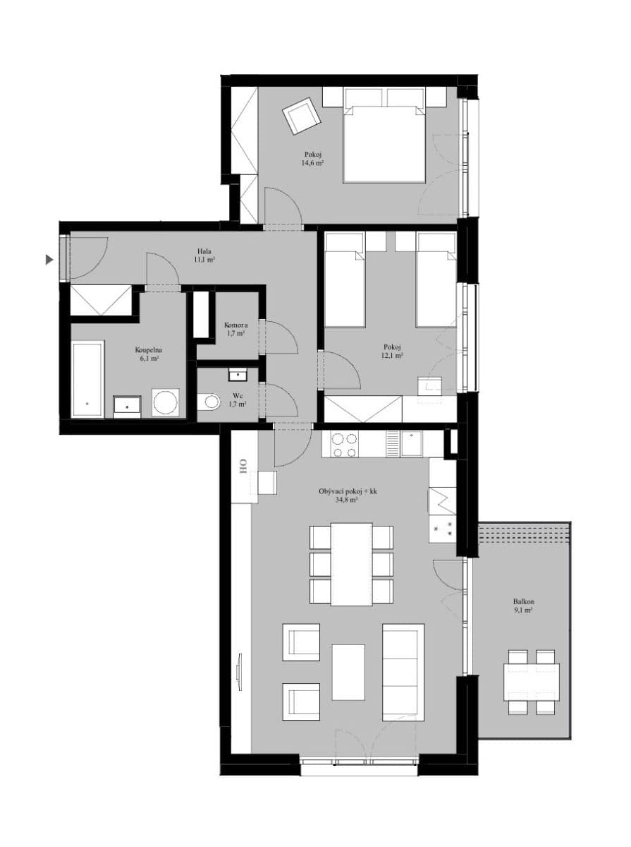 Prenájom bytu 3-izbový 86 m², Kolmanova, Praha, Praha Prenájom bytu 3-izbový 86 m², Kolmanova, Praha, Praha