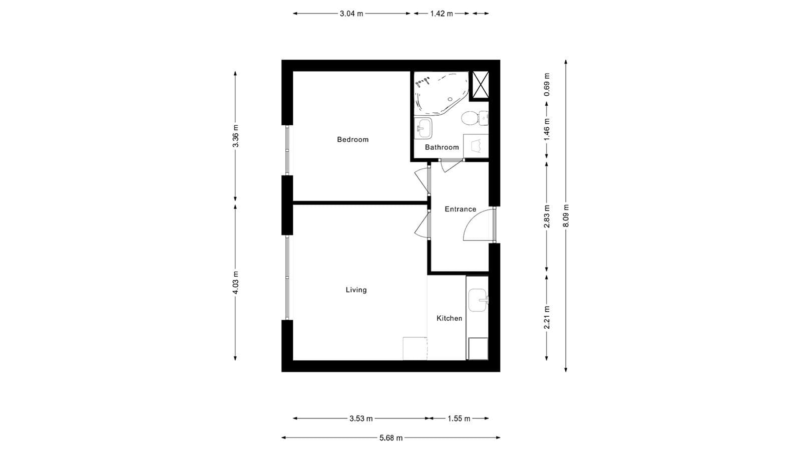 Prenájom bytu 2-izbový 38 m², Přípotoční, Praha, Praha Prenájom bytu 2-izbový 38 m², Přípotoční, Praha, Praha