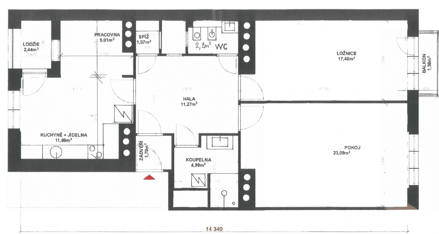 Prenájom bytu 3-izbový 79 m², Moulíkova, Praha, Praha Prenájom bytu 3-izbový 79 m², Moulíkova, Praha, Praha