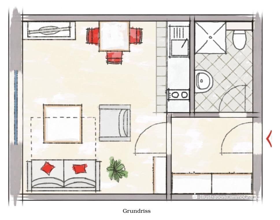 Prenájom bytu 1-izbový 29 m², Marburg, Hesensko Prenájom bytu 1-izbový 29 m², Marburg, Hesensko