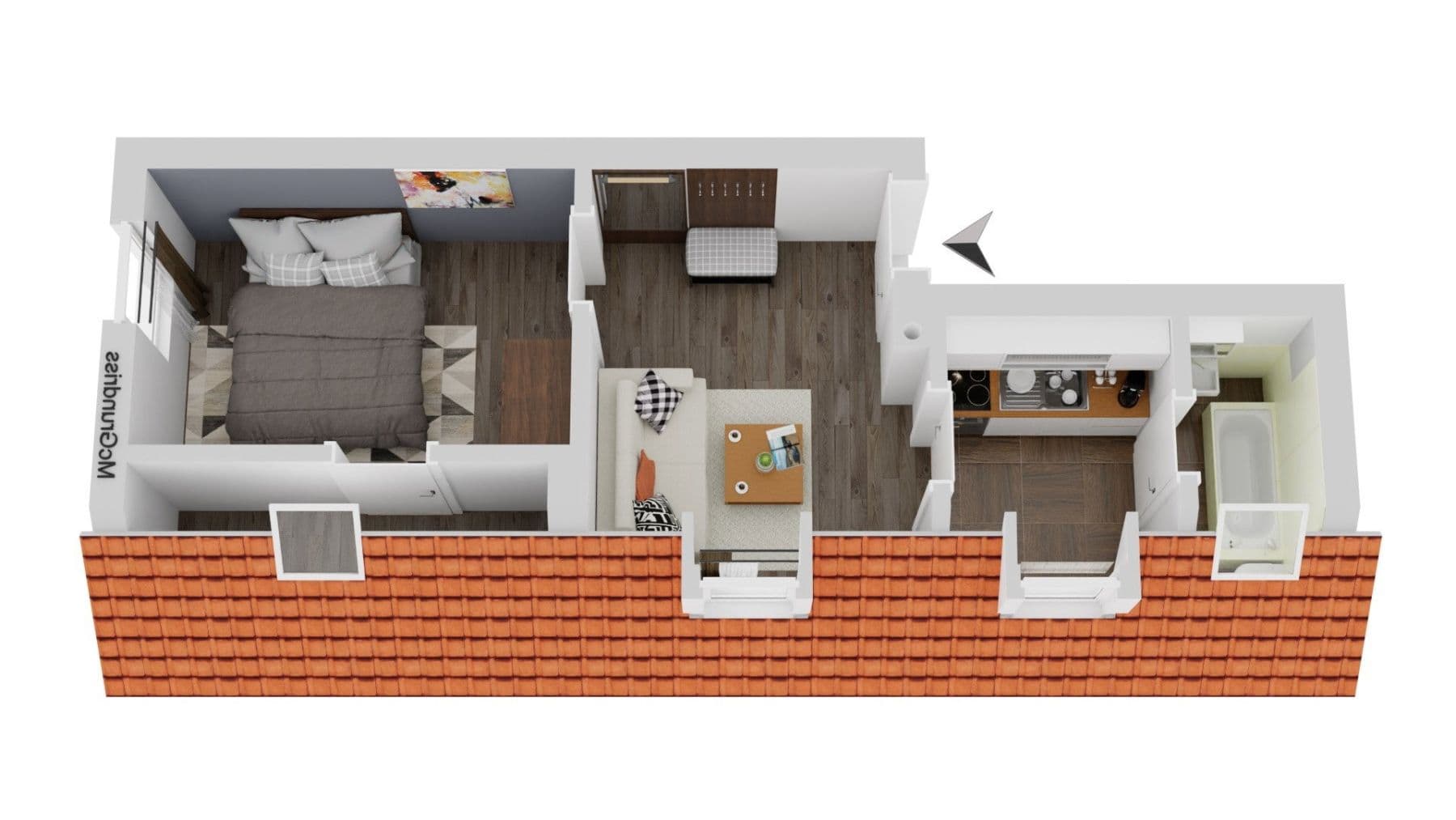 Prenájom bytu 2-izbový 40 m², Wiesloch, Bádensko-Wurttembersko Prenájom bytu 2-izbový 40 m², Wiesloch, Bádensko-Wurttembersko