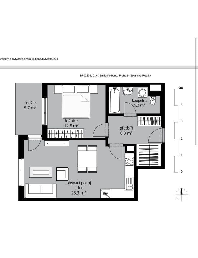 Prenájom bytu 2-izbový 60 m², Svatošových, Praha, Praha Prenájom bytu 2-izbový 60 m², Svatošových, Praha, Praha