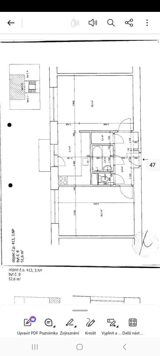 Prenájom bytu 2-izbový 52 m², Jihlavská, Praha, Praha Prenájom bytu 2-izbový 52 m², Jihlavská, Praha, Praha
