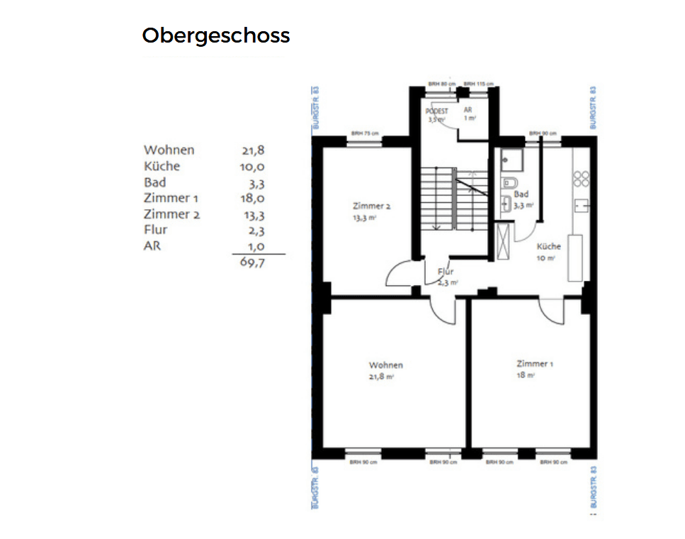 Prenájom bytu 3-izbový 70 m², Burgstr. 83, Solingen, Severné Porýnie - Westfálsko Prenájom bytu 3-izbový 70 m², Burgstr. 83, Solingen, Severné Porýnie - Westfálsko