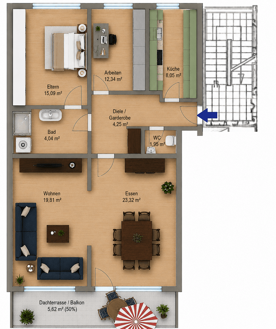 Prenájom bytu 4-izbový 95 m², Nürnberg, Bavorsko Prenájom bytu 4-izbový 95 m², Nürnberg, Bavorsko