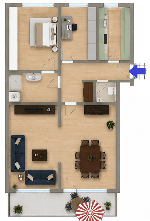 Prenájom bytu 4-izbový 95 m², Nürnberg, Bavorsko Prenájom bytu 4-izbový 95 m², Nürnberg, Bavorsko