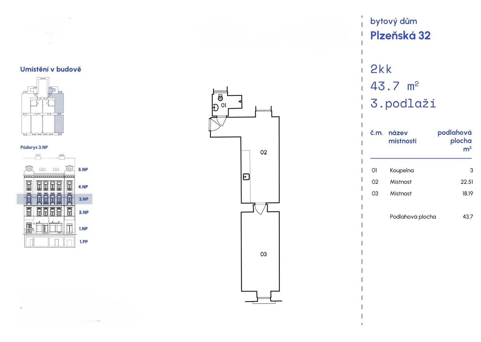 Prenájom bytu 2-izbový 44 m², Plzeňská, Praha, Praha Prenájom bytu 2-izbový 44 m², Plzeňská, Praha, Praha