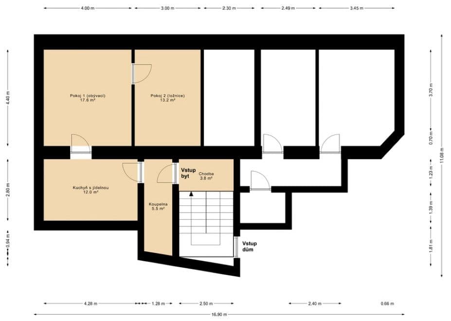 Prenájom bytu 2-izbový 50 m², Slivenecká, Praha, Praha Prenájom bytu 2-izbový 50 m², Slivenecká, Praha, Praha