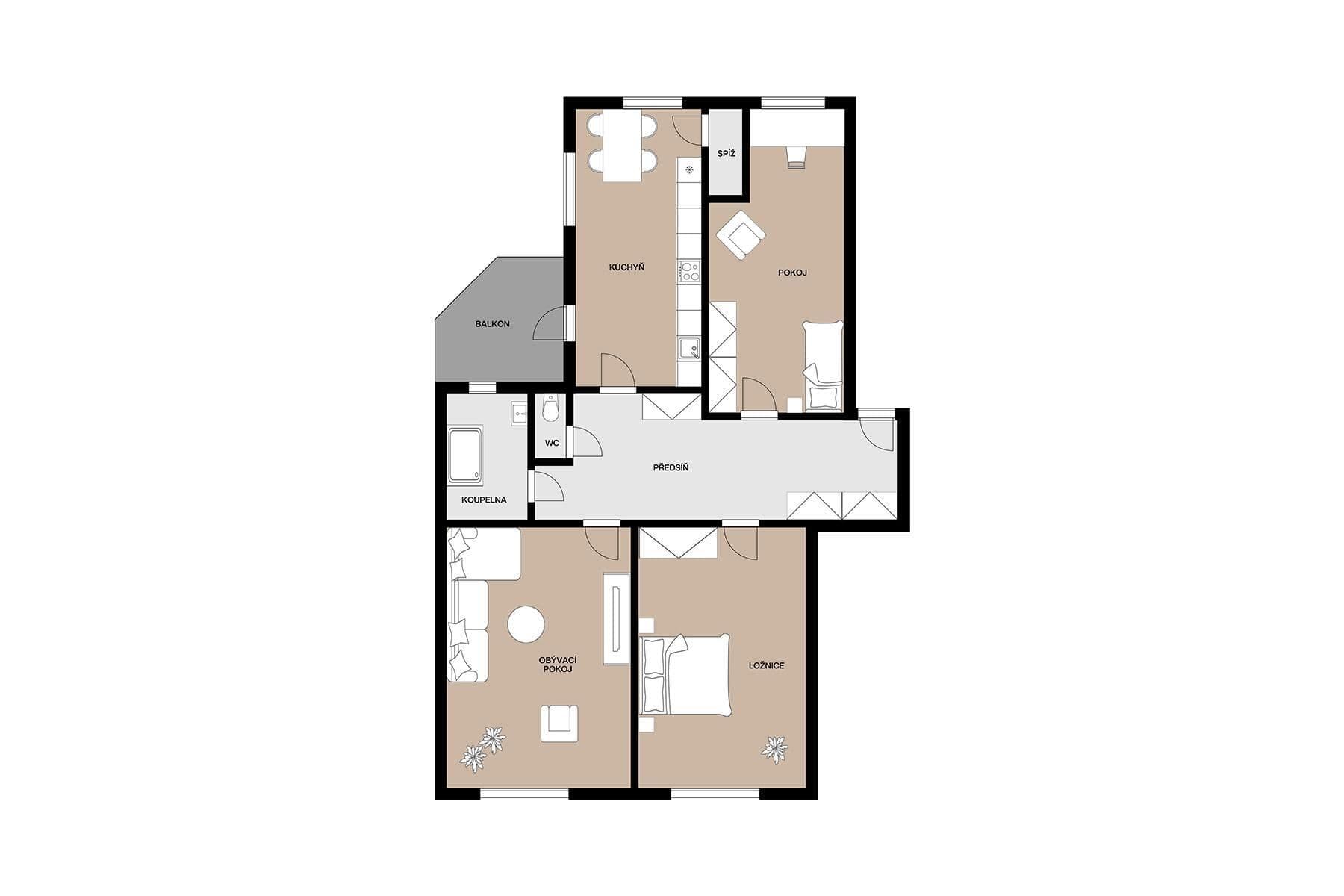 Predaj bytu 3-izbový 113 m², Fišova, Brno, Jihomoravský kraj Predaj bytu 3-izbový 113 m², Fišova, Brno, Jihomoravský kraj