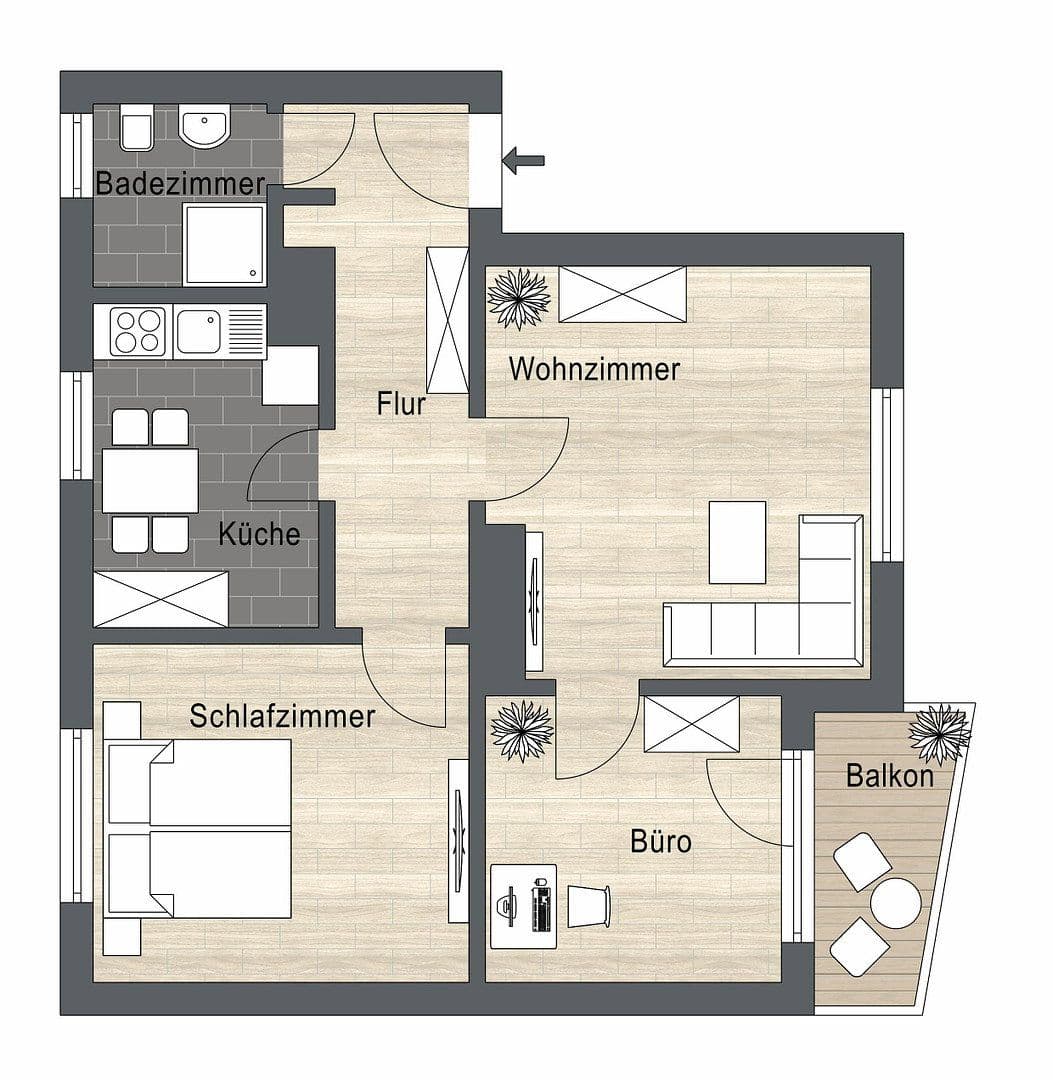 Predaj bytu 3-izbový 58 m², Oldenburg, Dolné Sasko Predaj bytu 3-izbový 58 m², Oldenburg, Dolné Sasko