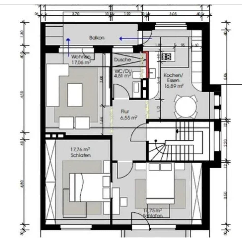 Prenájom bytu 3-izbový 80 m², Bataverstraße, Köln, Severné Porýnie - Westfálsko Prenájom bytu 3-izbový 80 m², Bataverstraße, Köln, Severné Porýnie - Westfálsko