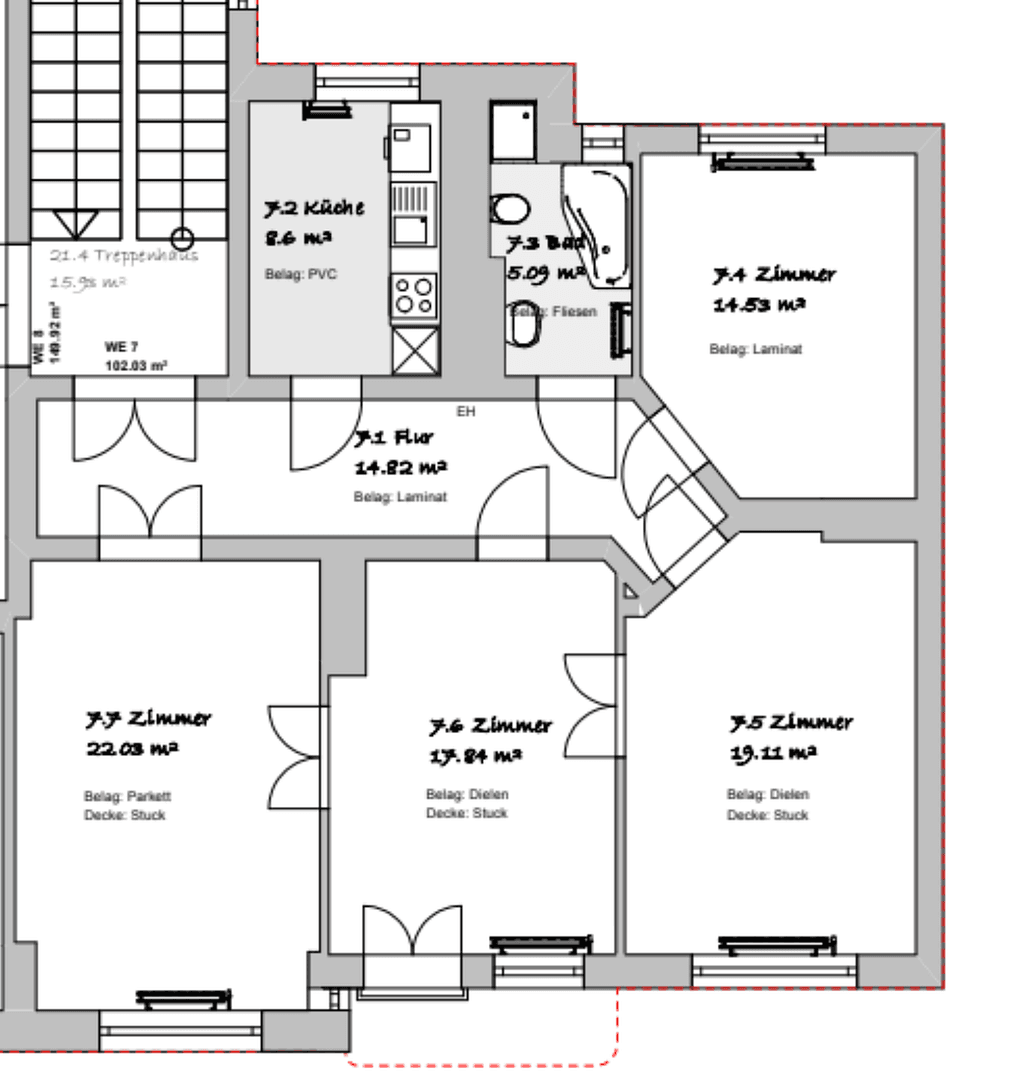 Prenájom bytu 4-izbový 103 m², Paracelsusstraße 2c, Halle, Sasko-Anhaltsko Prenájom bytu 4-izbový 103 m², Paracelsusstraße 2c, Halle, Sasko-Anhaltsko