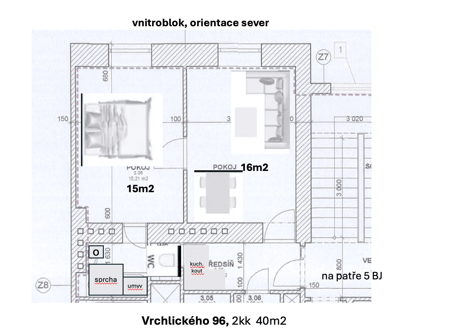 Prenájom bytu 2-izbový 40 m², Vrchlického, Praha, Praha Prenájom bytu 2-izbový 40 m², Vrchlického, Praha, Praha