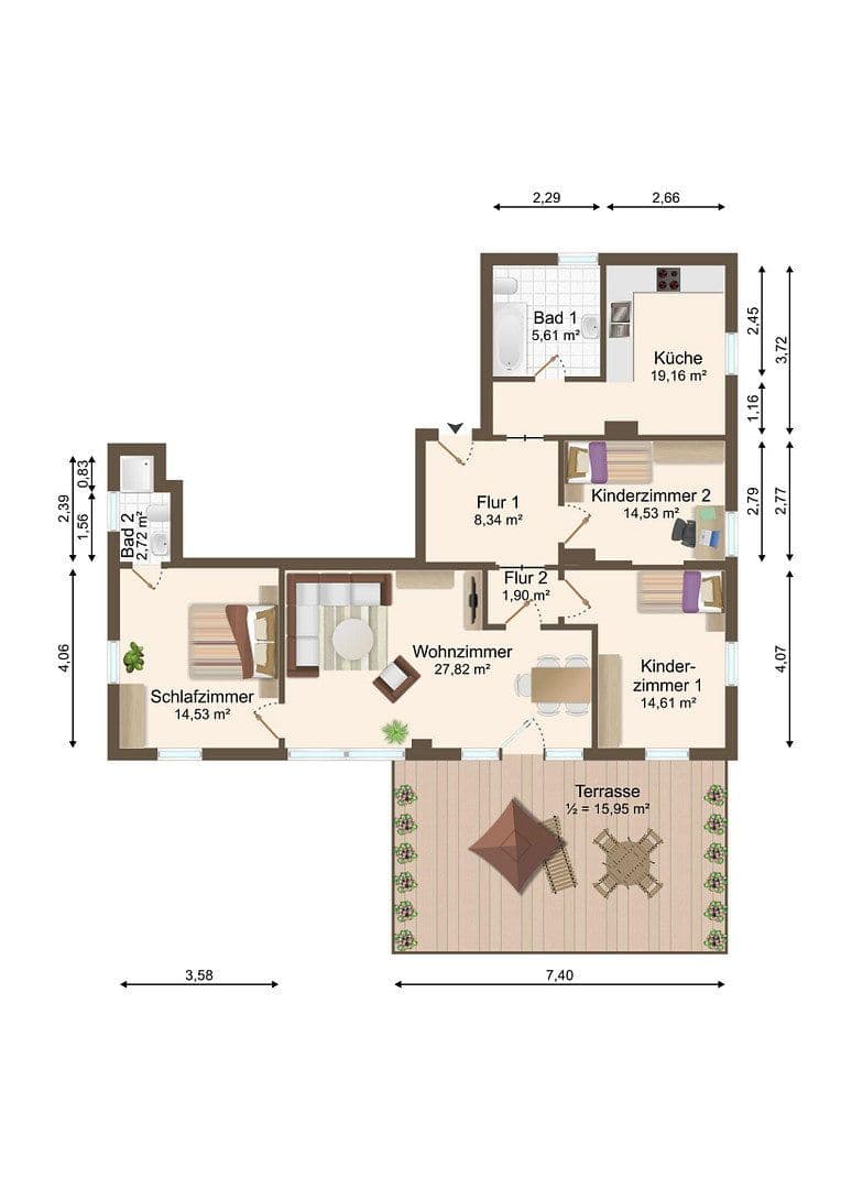 Prenájom bytu 4-izbový 108 m², Karl Marx Straße 6, Heidenau, Sasko Prenájom bytu 4-izbový 108 m², Karl Marx Straße 6, Heidenau, Sasko