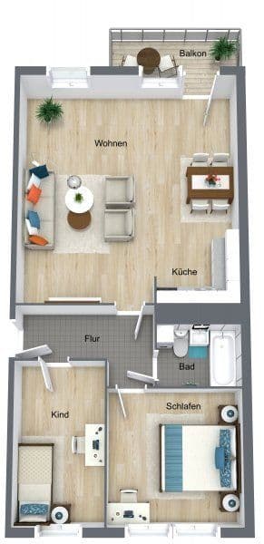 Prenájom bytu 3-izbový 71 m², Kurt Schneider Str. 22, Chemnitz, Sasko Prenájom bytu 3-izbový 71 m², Kurt Schneider Str. 22, Chemnitz, Sasko