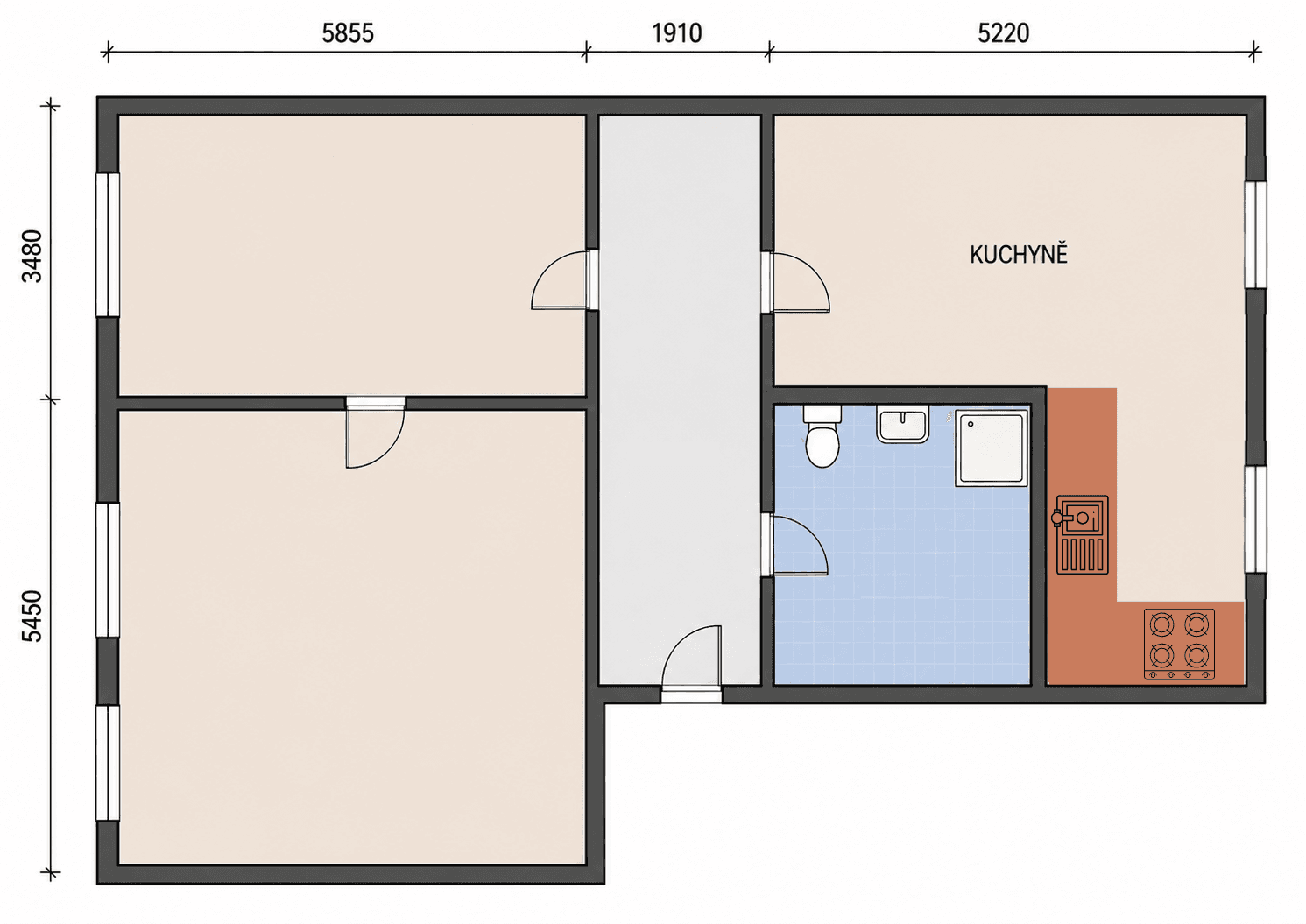 Prenájom bytu 2-izbový 78 m², Lužická, Praha, Praha Prenájom bytu 2-izbový 78 m², Lužická, Praha, Praha