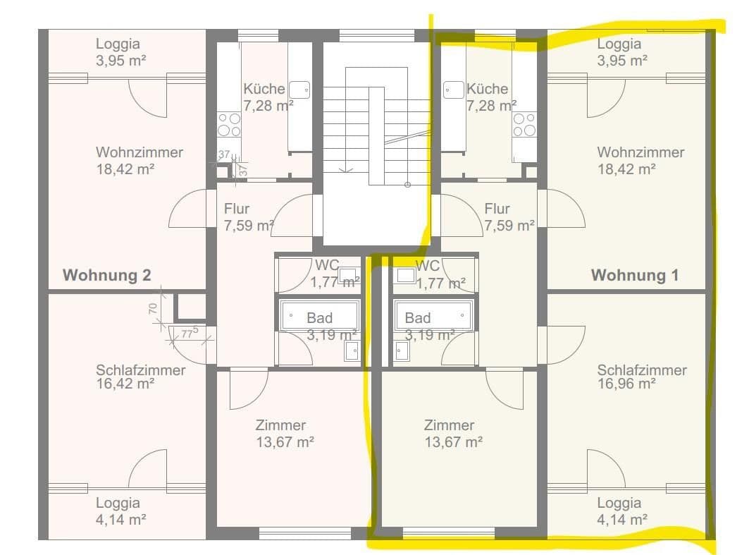 Prenájom bytu 3-izbový 73 m², Roßdörfer Str. 69, Darmstadt, Hesensko Prenájom bytu 3-izbový 73 m², Roßdörfer Str. 69, Darmstadt, Hesensko