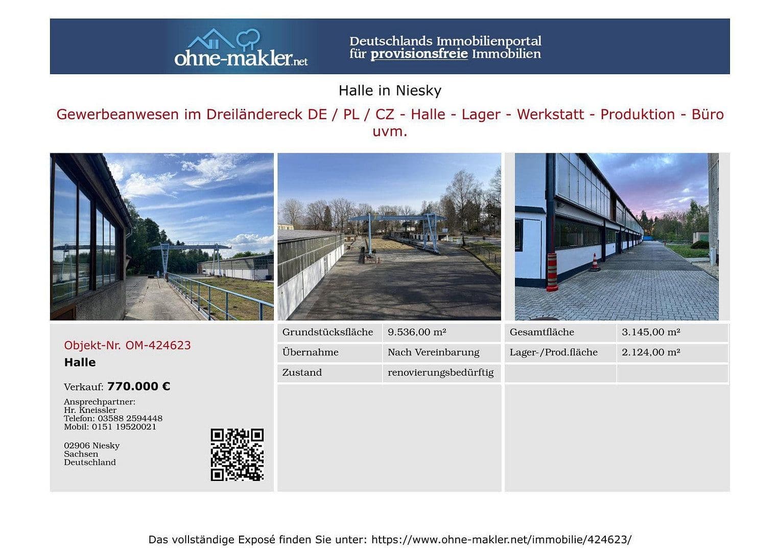Prenájom nebytového priestoru 9.536 m², Niesky, Sasko Prenájom nebytového priestoru 9.536 m², Niesky, Sasko