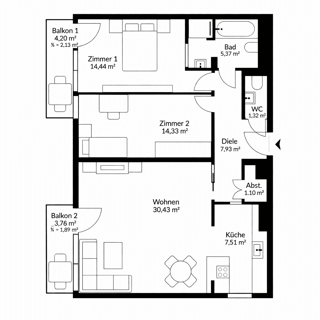 Predaj bytu 3-izbový 71 m², Schleißheimer Str. 186, München, Bavorsko Predaj bytu 3-izbový 71 m², Schleißheimer Str. 186, München, Bavorsko