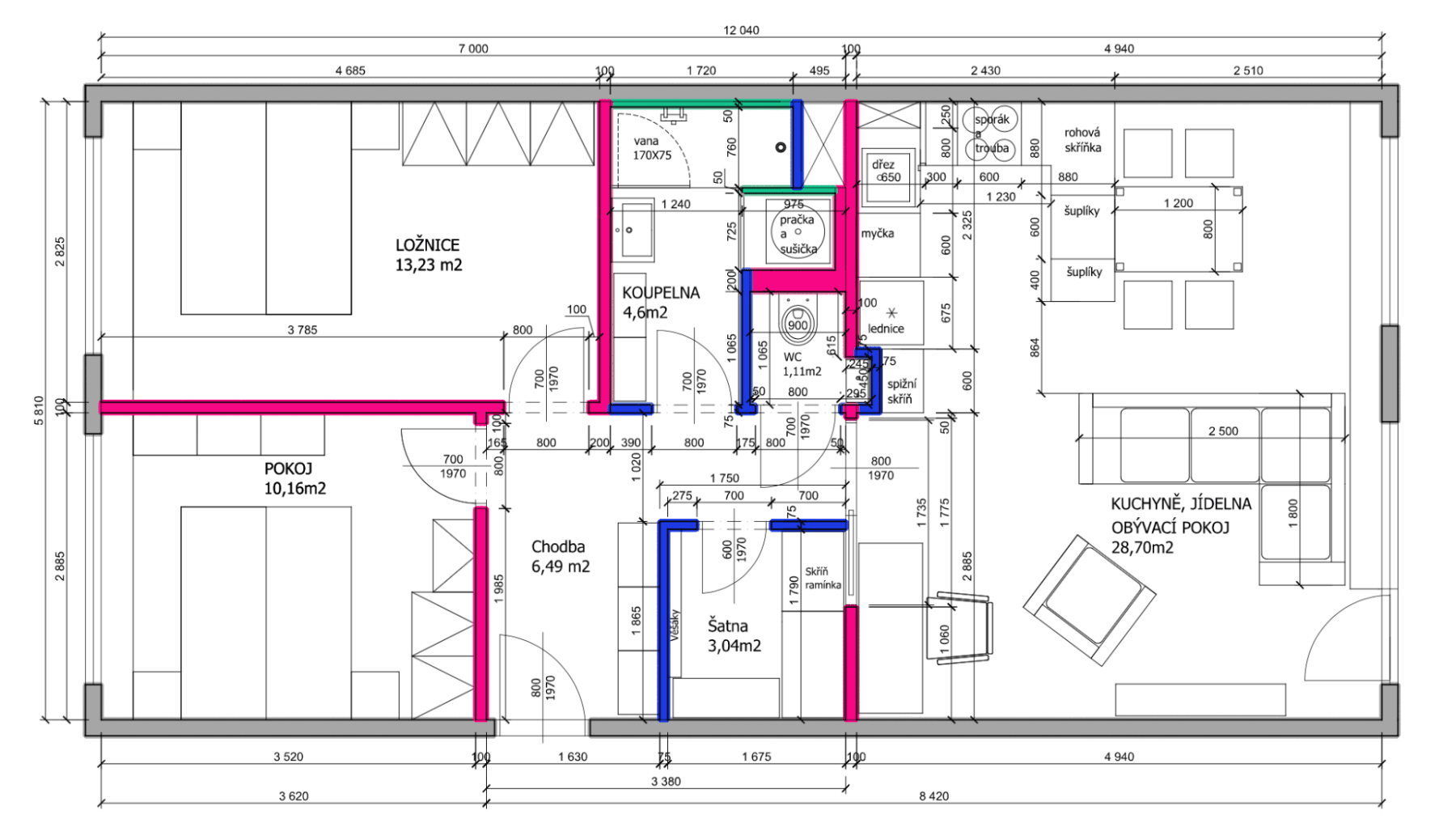 Prenájom bytu 3-izbový 72 m², Moravcova, Kolín, Středočeský kraj Prenájom bytu 3-izbový 72 m², Moravcova, Kolín, Středočeský kraj