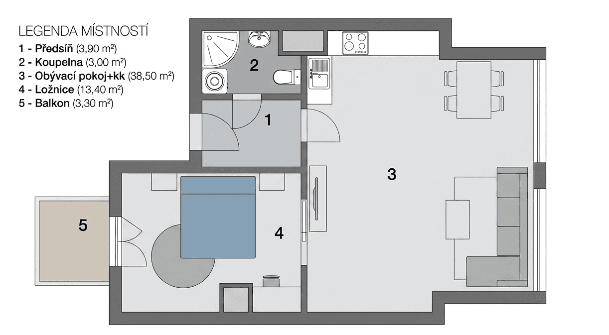 Predaj bytu 2-izbový 59 m², Křenová, Brno, Jihomoravský kraj Predaj bytu 2-izbový 59 m², Křenová, Brno, Jihomoravský kraj