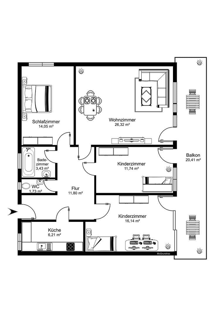 Predaj bytu 3-izbový 97 m², Allerseeweg 14, Höchberg, Bavorsko Predaj bytu 3-izbový 97 m², Allerseeweg 14, Höchberg, Bavorsko