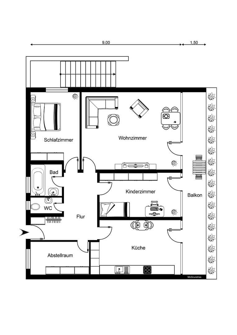 Predaj bytu 3-izbový 97 m², Allerseeweg 14, Höchberg, Bavorsko Predaj bytu 3-izbový 97 m², Allerseeweg 14, Höchberg, Bavorsko