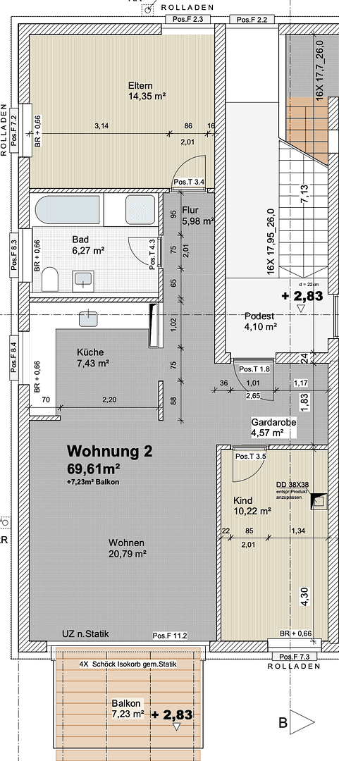 Prenájom bytu 3-izbový 70 m², Waldperlacher Str. 88, München, Bavorsko Prenájom bytu 3-izbový 70 m², Waldperlacher Str. 88, München, Bavorsko