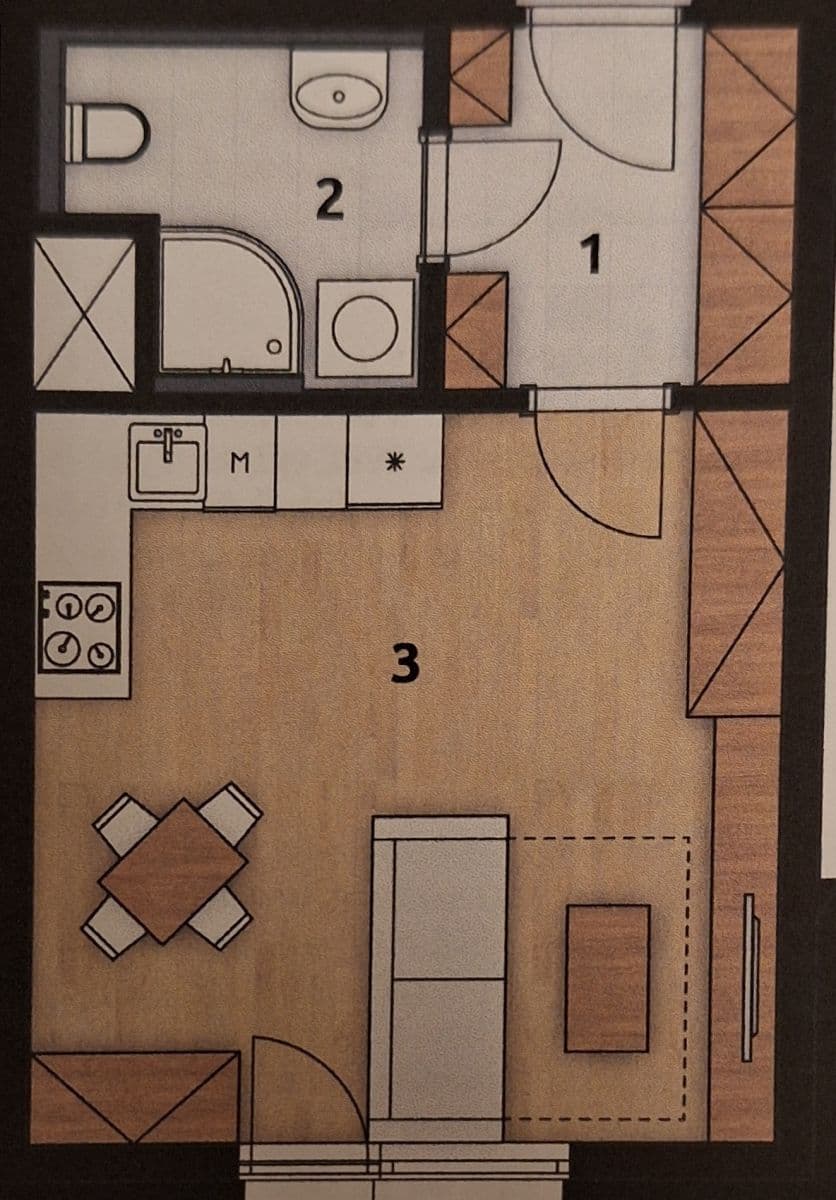 Prenájom bytu 1-izbový 33 m², Strančická, Praha, Praha Prenájom bytu 1-izbový 33 m², Strančická, Praha, Praha