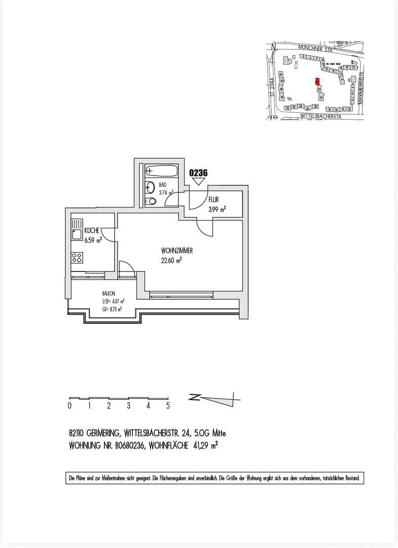 Predaj bytu 1-izbový 42 m², Wittelsbacherstraße 24, Germering, Bavorsko Predaj bytu 1-izbový 42 m², Wittelsbacherstraße 24, Germering, Bavorsko