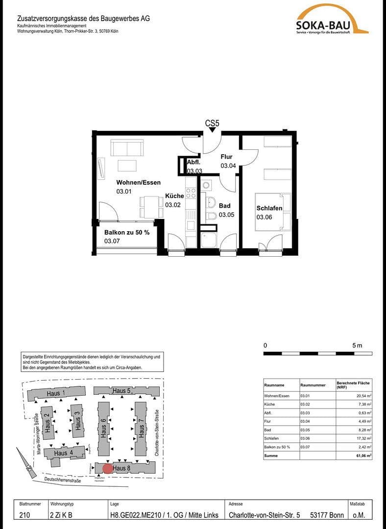 Prenájom bytu 2-izbový 61 m², Charlotte-von-Stein-Straße 5, Bonn, Severné Porýnie - Westfálsko Prenájom bytu 2-izbový 61 m², Charlotte-von-Stein-Straße 5, Bonn, Severné Porýnie - Westfálsko