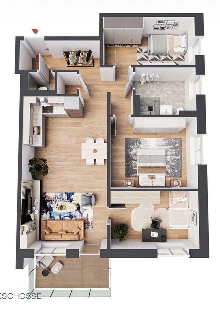 Prenájom bytu 4-izbový 92 m², Hirschaid, Bavorsko Prenájom bytu 4-izbový 92 m², Hirschaid, Bavorsko
