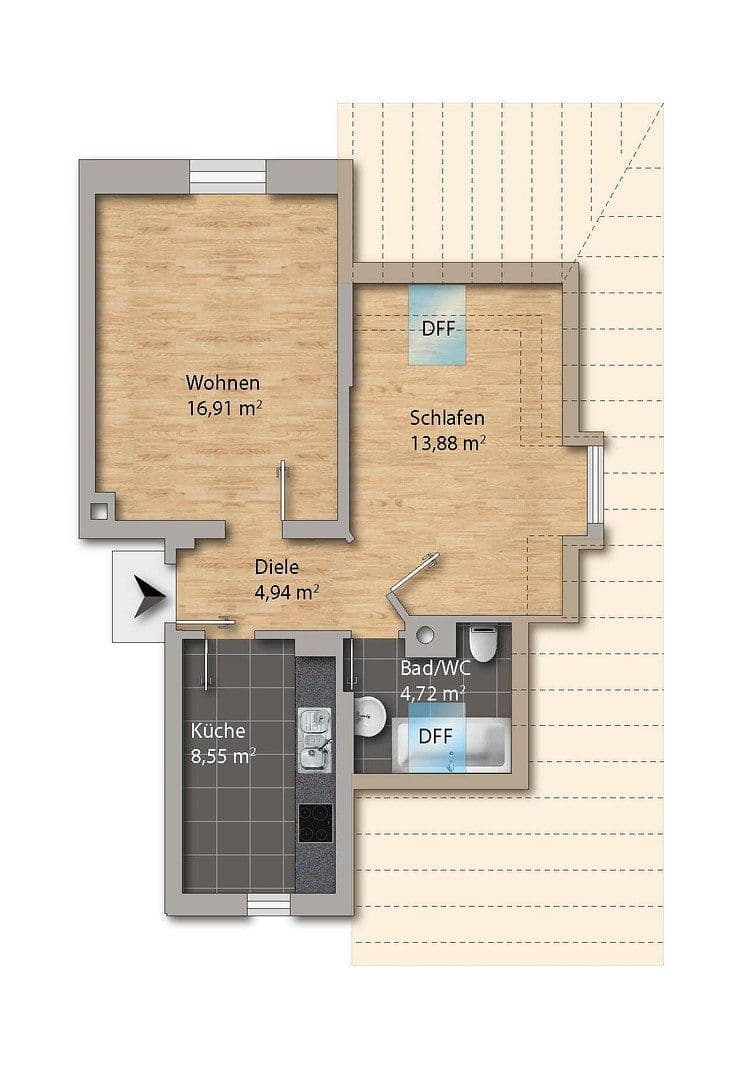 Prenájom bytu 2-izbový 50 m², Nöthnitzer Straße 36, Dresden, Sasko Prenájom bytu 2-izbový 50 m², Nöthnitzer Straße 36, Dresden, Sasko