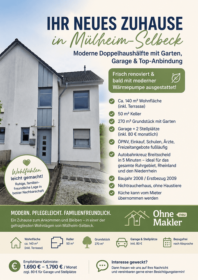 Prenájom domu 140 m², pozemek 270 m², Mülheim an der Ruhr, Severné Porýnie - Westfálsko Prenájom domu 140 m², pozemek 270 m², Mülheim an der Ruhr, Severné Porýnie - Westfálsko