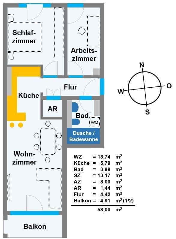 Predaj bytu 3-izbový 58 m², Landsberg am Lech, Bavorsko Predaj bytu 3-izbový 58 m², Landsberg am Lech, Bavorsko