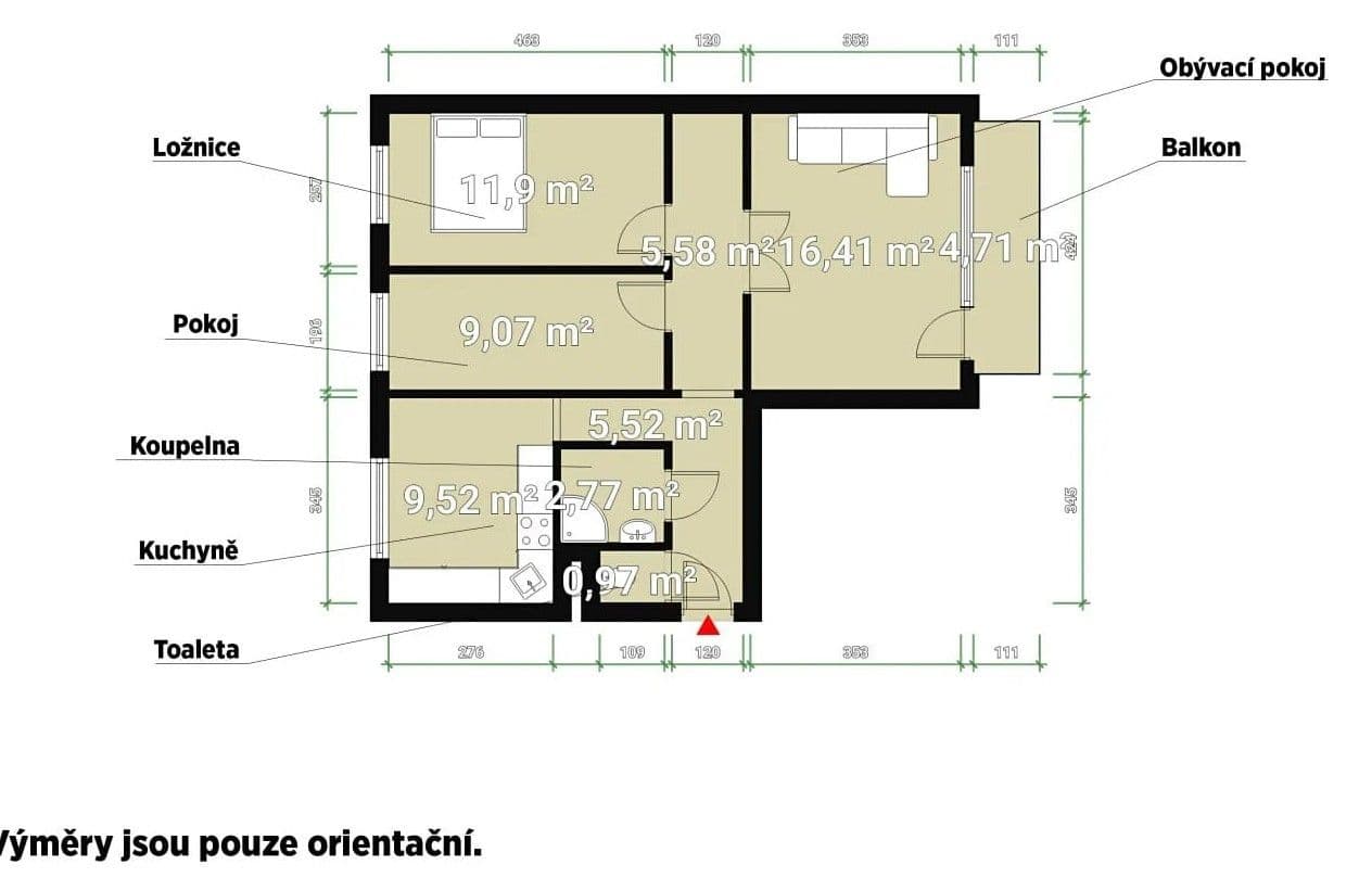 Prenájom bytu 3-izbový 67 m², Poznaňská, Praha, Praha Prenájom bytu 3-izbový 67 m², Poznaňská, Praha, Praha