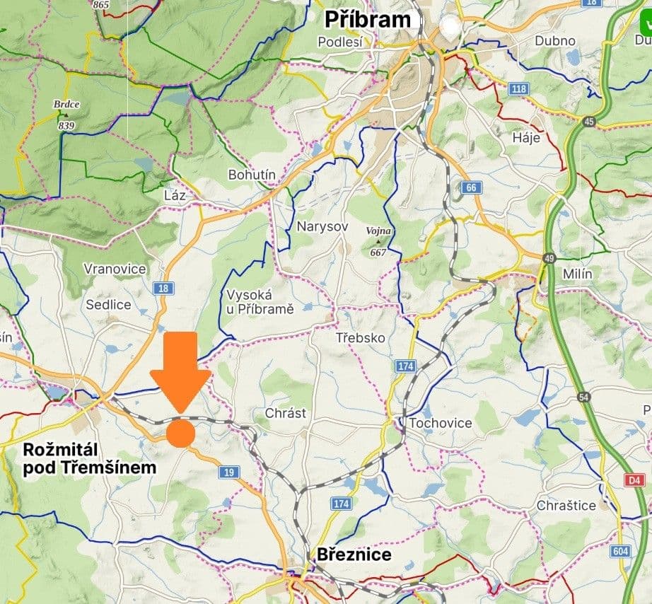 Predaj pozemku 1.150 m², Rožmitál pod Třemšínem, Středočeský kraj Predaj pozemku 1.150 m², Rožmitál pod Třemšínem, Středočeský kraj