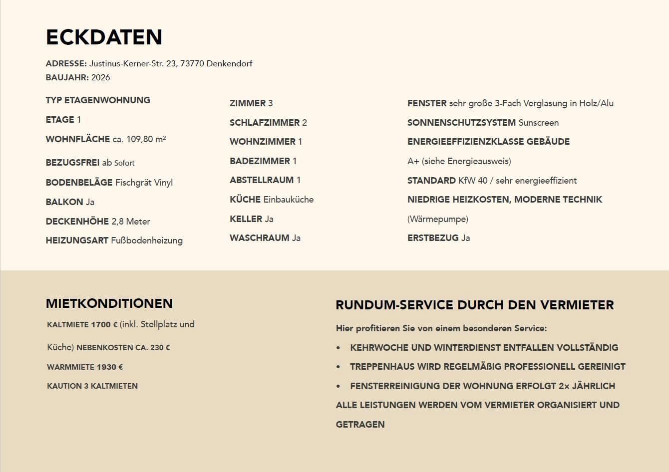 Prenájom bytu 3-izbový 110 m², Justinus-Kerner-Str. 23, Denkendorf, Bádensko-Wurttembersko Prenájom bytu 3-izbový 110 m², Justinus-Kerner-Str. 23, Denkendorf, Bádensko-Wurttembersko